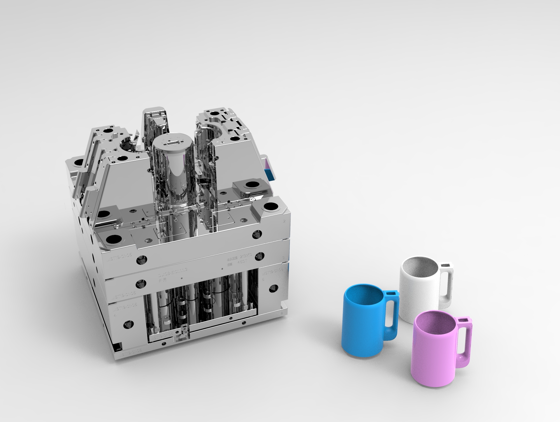 易游(中国)模具3D渲染水壶模具展示图 易游(中国)模具3D渲染水壶模具展示图